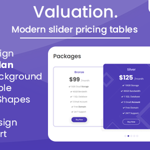 Valuation – Modern slider pricing tables